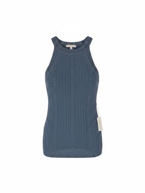 Lucky brand Slate Blue Ribbed Halter Tank | S